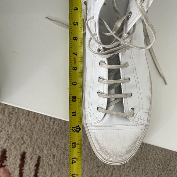 YSL Saint Laurent 561240 White Distressed Men's High Top Sneakers Shoes 46 - Picture 12 of 12